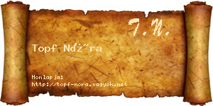 Topf Nóra névjegykártya